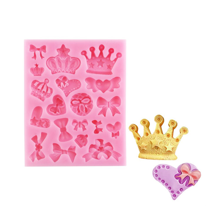 Royal Crowns & Bows Silicone Mold - NY Cake | Cake Decorating & Baking Supplies