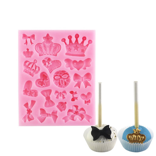 Royal Crowns & Bows Silicone Mold - NY Cake | Cake Decorating & Baking Supplies