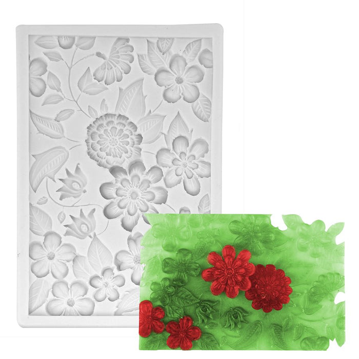 Fancy Flowers Bloom Cluster Silicone Mold - NY Cake | Cake Decorating & Baking Supplies