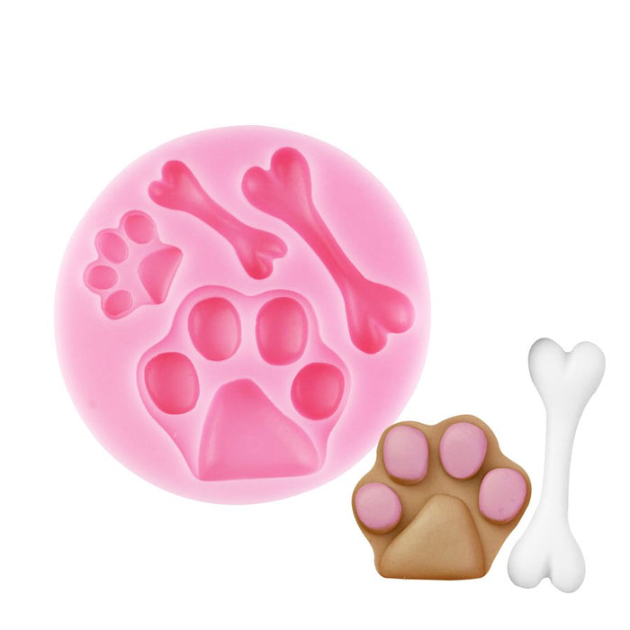 Dog Bones & Paws Silicone Mold - NY Cake | Cake Decorating & Baking Supplies