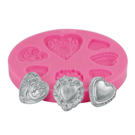 Heart Button Fondant Silicone Mold - NY Cake | Cake Decorating & Baking Supplies