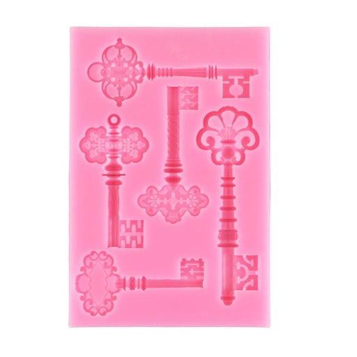 Fancy Keys Silicone Mold-4 Cavity - NY Cake | Cake Decorating & Baking Supplies