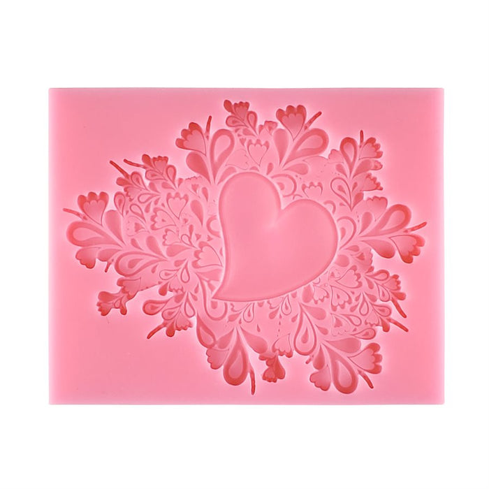 Heart Lace Silicone Fondant Mold - NY Cake | Cake Decorating & Baking Supplies