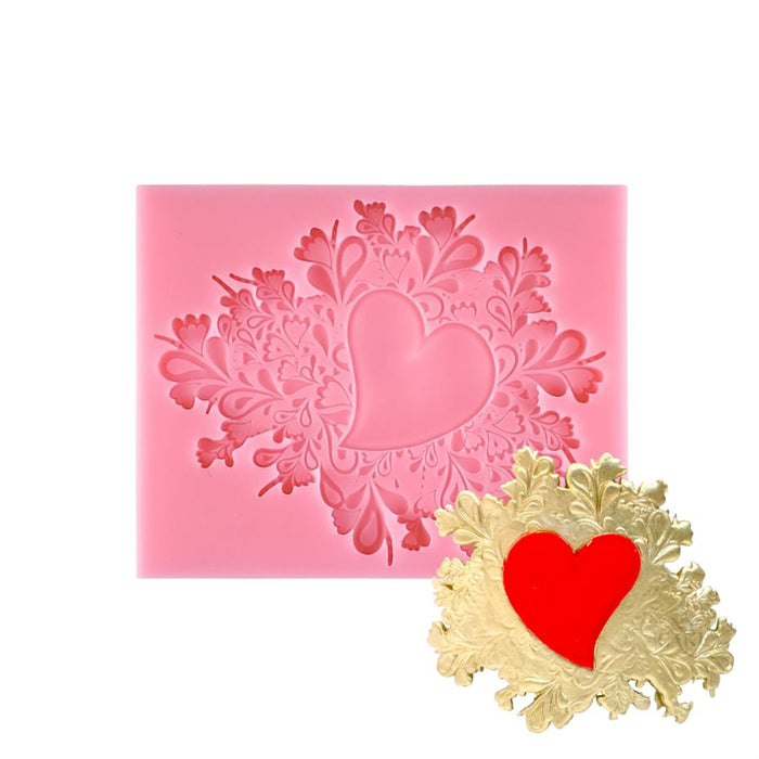 Heart Lace Silicone Fondant Mold - NY Cake | Cake Decorating & Baking Supplies