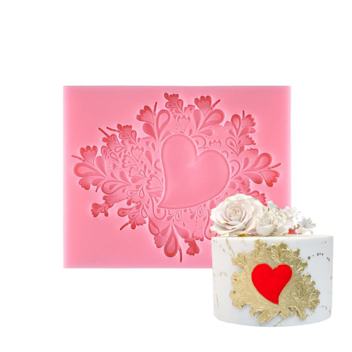 Heart Lace Silicone Fondant Mold - NY Cake | Cake Decorating & Baking Supplies