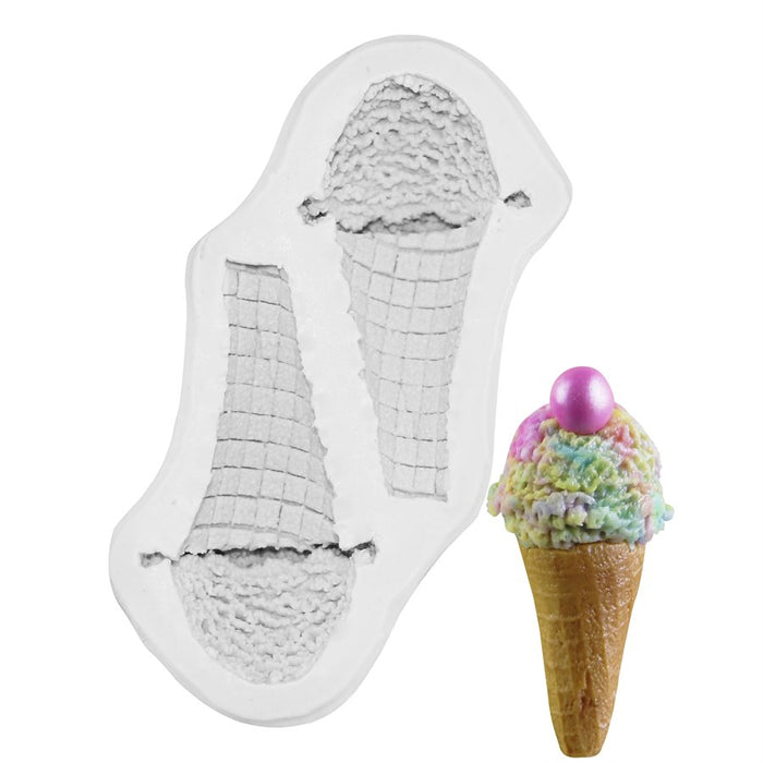 Ice Cream Cone Silicone Mold -2 cavity - NY Cake | Cake Decorating & Baking Supplies