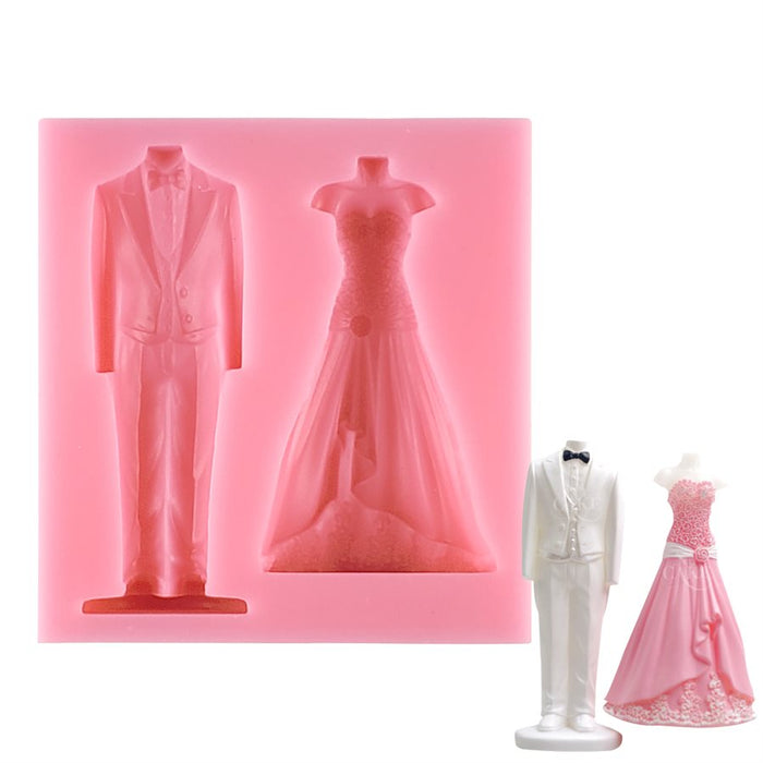 Bride & Groom Silicone Fondant Mold - NY Cake | Cake Decorating & Baking Supplies