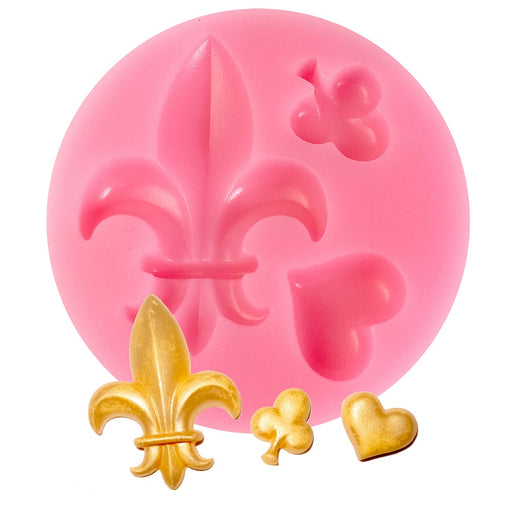 Fleur de Lis Silicone mold- 3 Cavity - NY Cake | Cake Decorating & Baking Supplies