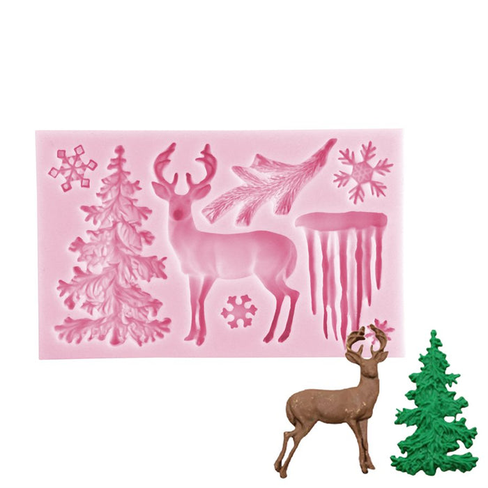 Reindeer Christmas Silicone Mold - NY Cake | Cake Decorating & Baking Supplies