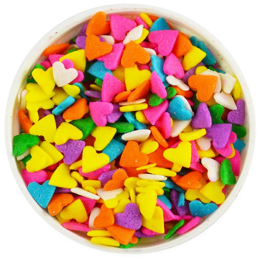 Bright Heart Shape Sprinkles — NYCake.com