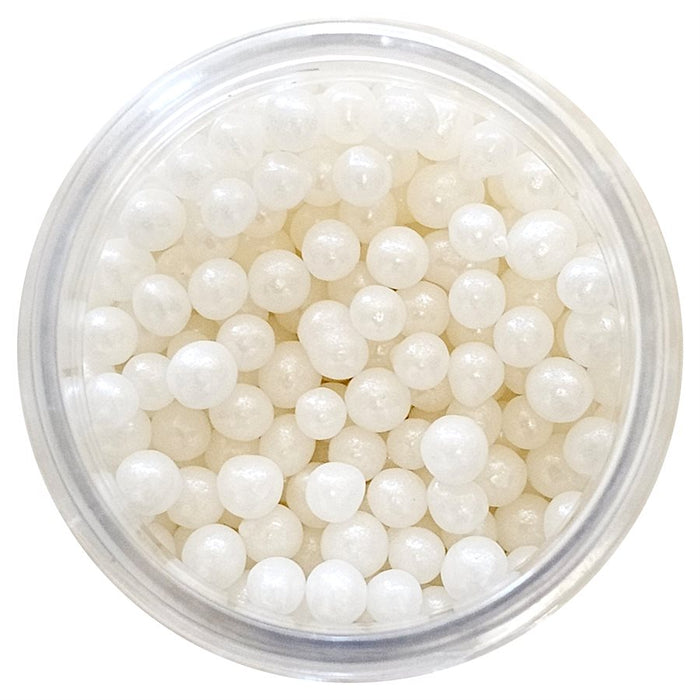 Pearlized White Sugar Pearls 4mm & 6mm