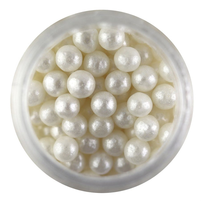 Pearlized White Sugar Pearls 4mm & 6mm