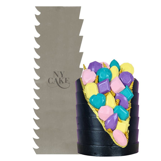 stainless steel cake scraper flame staggered edge icing tool