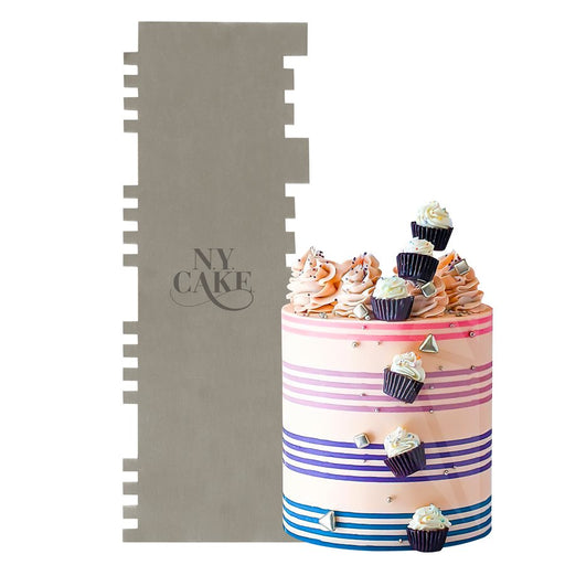 stainless steel cake scraper spaced teeth edge icing tool