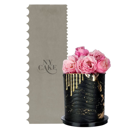 stainless steel cake scraper spikes teeth edge decorating tool