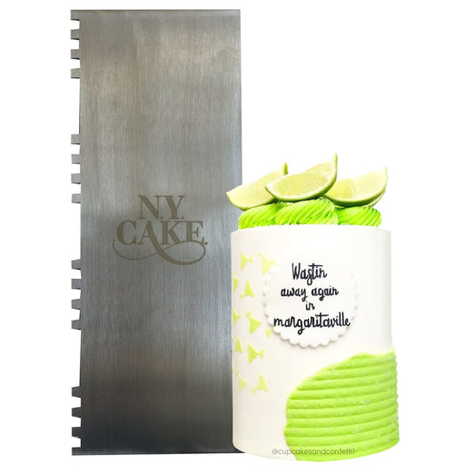 stainless steel multi striped cake scraper 7 inch by NY Cake