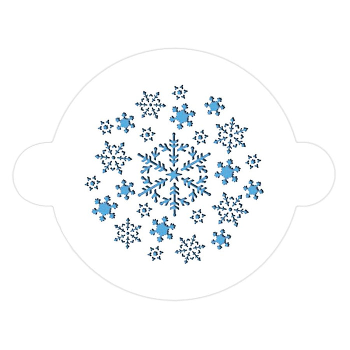 Fluffy Snowflakes Stencil for Cakes, Cookies, Cupcakes, & Macarons - NY Cake | Cake Decorating & Baking Supplies