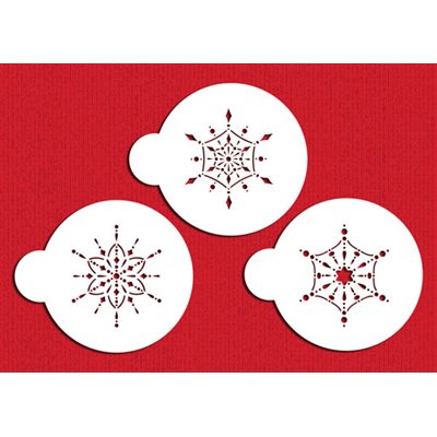 Small Jeweled Snowflakes Stencil Set - NY Cake | Cake Decorating & Baking Supplies