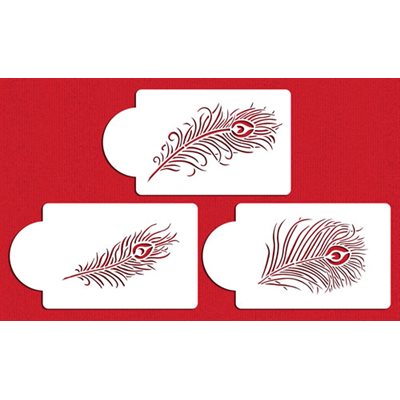 Peacock Feather Set Stencil - NY Cake | Cake Decorating & Baking Supplies