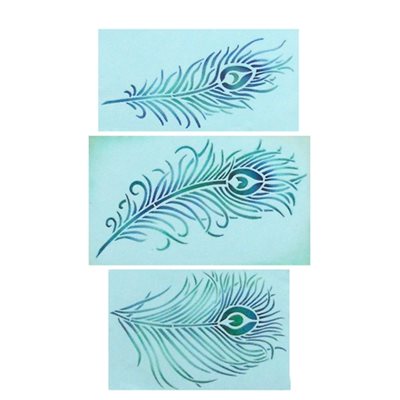 Peacock Feather Set Stencil - NY Cake | Cake Decorating & Baking Supplies