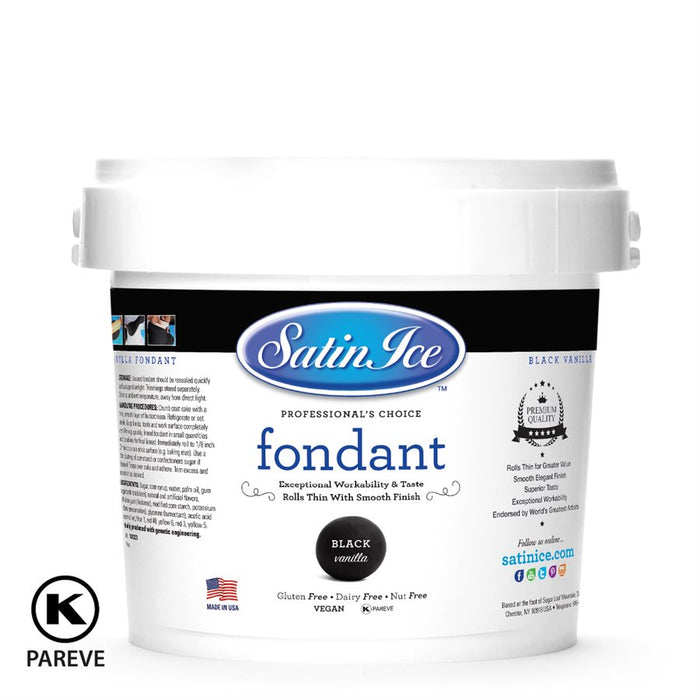 satin ice black rolled fondant 5 lb cake decorating