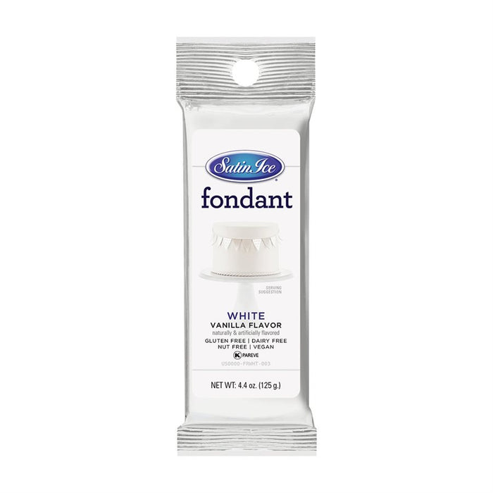 satin ice white fondant 4.4 oz small cake decorating