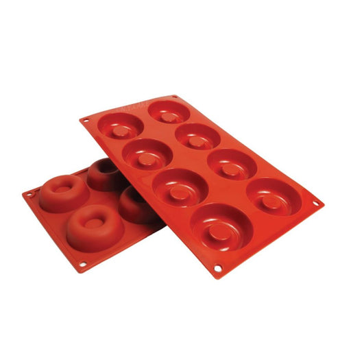 NY Cake® Savarin silicone baking mold with 8 ring-shaped 1.7 oz cavities for mousse cakes, chocolate, pastries and frozen desserts