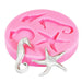 Pink seaside silicone fondant mold featuring seahorse, starfish, and ocean-themed designs for cake decorating, fondant accents, chocolate, and dessert decorations.