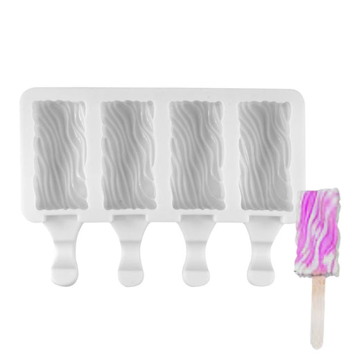 NY Cake® 4 cavity wavy silicone cakesicle mold for chocolate, cake pops, desserts and frozen treats
