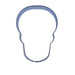 3 1/2-inch tinplated steel skull cookie cutter for Halloween and Day of the Dead cookies, fondant and cake decorations.