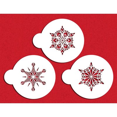 Small crystal snowflake cookie stencil set with 3 winter designs
