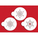 Small Jeweled Snowflake cookie stencil set with three snowflake designs