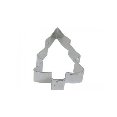 Snow covered Christmas tree cookie cutter 3 1/2 inch tinplated steel