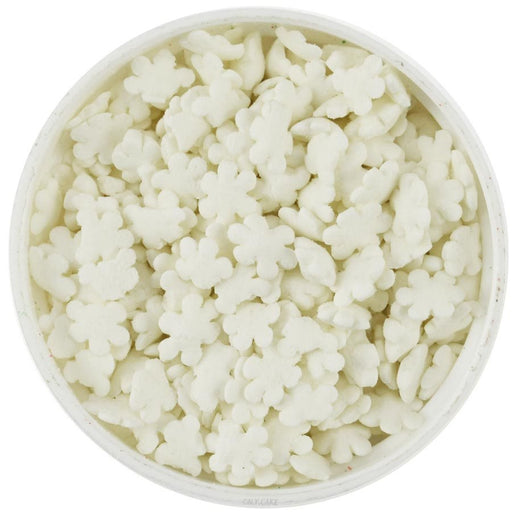 White snowflake sprinkles for Christmas cakes, cookies and desserts