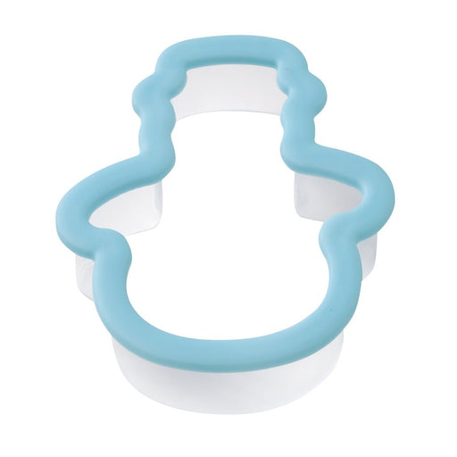 Wilton snowman cookie cutter 3 inch light blue grippy plastic cutter for Christmas cookies, winter baking and fondant decorations