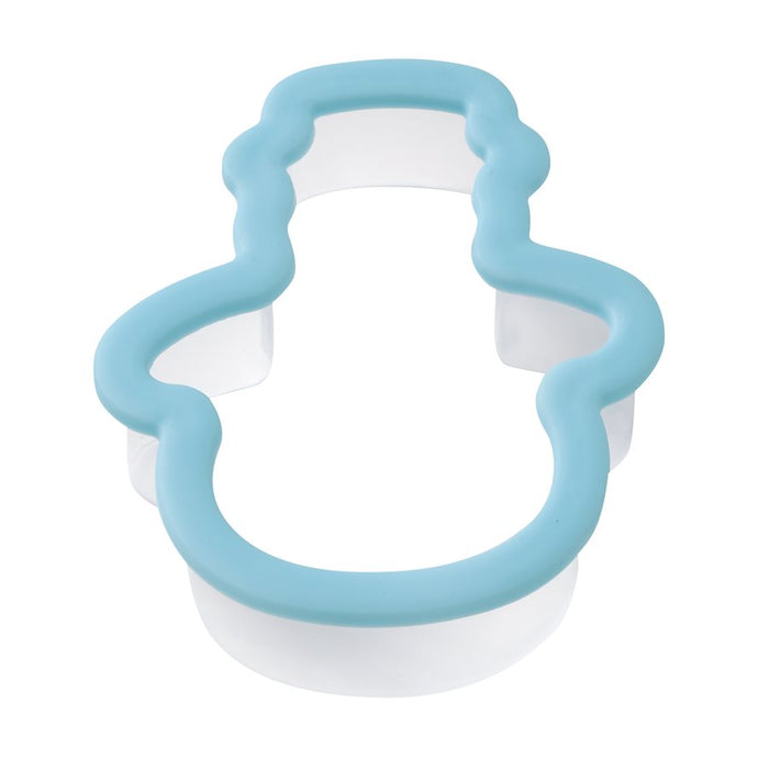 Wilton snowman cookie cutter 3 inch light blue grippy plastic cutter for Christmas cookies, winter baking and fondant decorations