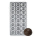 Soccer ball polycarbonate chocolate mold with 24 cavities for making detailed chocolate spheres