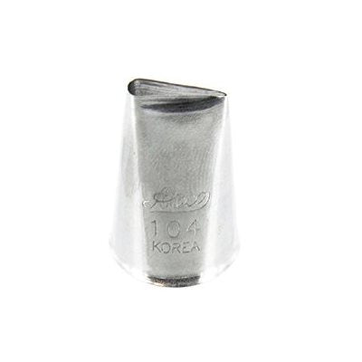 Ateco #104 stainless steel petal piping tip for creating buttercream flowers, rose petals, ruffles and cake decorations