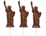 Statue of Liberty chocolate lollipop mold with detailed New York landmark design making 3 chocolate lollipops per mold
