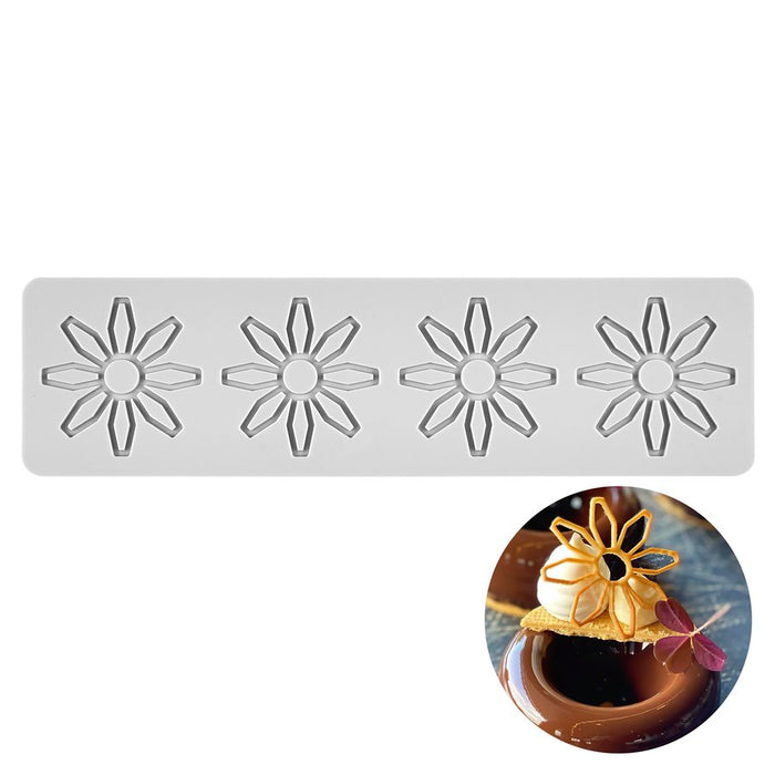 sun lace tuile silicone mold floral starburst cake decoration