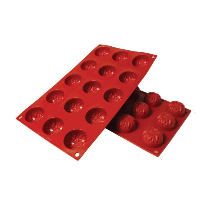 Red sunflower silicone baking mold for floral cakes, cupcakes, chocolates, mousse desserts, candy making, and decorative baking treats