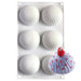 NY Cake Swirl Hemisphere silicone baking and freezing mold with 6 swirl dome cavities, 3.7 oz each, for mousse, chocolate and desserts