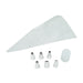 6 piece medium stainless steel piping tip set with reusable piping bag and coupler for flowers, borders, cake decorating, cupcake frosting, and icing designs.