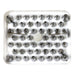 55 piece stainless steel piping tip set with 52 decorating tips, 2 flower nails, reusable coupler, and storage case for cake decorating and cupcake frosting.