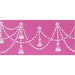 Cake side decorated with elegant Tassel Swag stencil pattern
