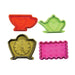 Tea Time fondant and pie cutter set of 4 with tea cup tea pot clock and biscuit designs