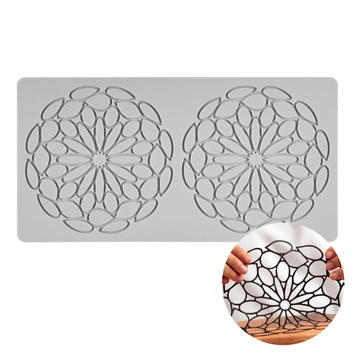 large geometric lace tuile silicone mold for cake decoration