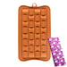 Flexible silicone mold for creating geometric breakaway chocolate bars with detailed tiled sections for chocolate, candy, fondant, and desserts.