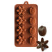 Flexible silicone mold featuring tulip and daisy flower designs for chocolates, candy, fondant, jellies, soap, and wax melts.