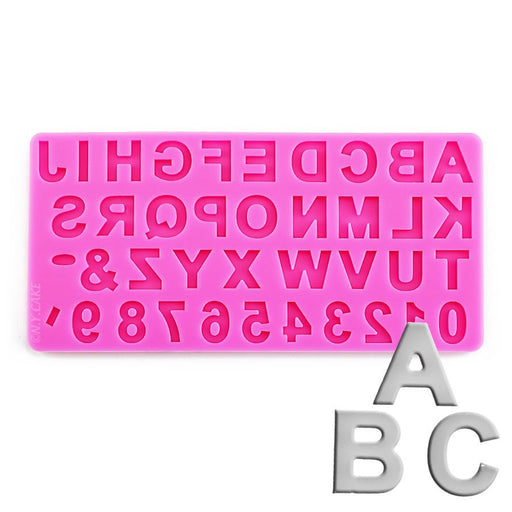 Uppercase alphabet and number silicone fondant mold for cake decorating